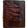 Generic Portafogli bifold in vero alligatore per uomo, portafogli da uomo in vera pelle di coccodrillo, Portafogli Verticale Chiodo Alligatore Marrone, 9 x 12cm, Minimalista