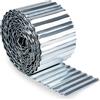 UNIGARDIA Bordura per Giardino Zincato 6 m - Bordura per Aiuola in Metallo, Altezza 15 cm - Installazione Facile, Inossidabile e resistente - Bordo per Prato Ondulato, 1 Paio di Guanti Incluso