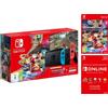 Nintendo Switch Neon Red/Neon Blue with Mario Kart 8 Deluxe and 3 Month Nintendo Switch Online Membership