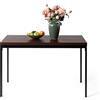 FurnitureR Espresso rettangolare Dining Table, L-120 cm per 4-6 persone, Sleek Modern Design, Thick Wood Top with Metal Frame, Versatile and Minimalist Accent for Outdoor & Indoor 120 x 70 x 75 cm