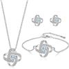 Suyi Set di gioielli per donne con zirconi cubici collana orecchini set gioielli da sposa matrimonio, lega.