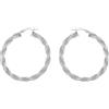 Tuscany Silver Orecchini hoop twist stardust in argento sterling da 40mm, per donna