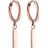 Purelei Orecchini Huli Creole (Oro rosa) - Orecchini donna in resistente acciaio inossidabile - Orecchini rosa impermeabili da donna - Diametro 1,6 cm cm - Gioielli per un look personalizzato