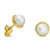 Miore Orecchini da donna classici con perle d'acqua dolce bianche in oro giallo 9 carati/oro 375, misura unica, Oro giallo, Perla