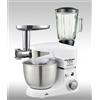 HAUSBERG HB-7605 IMPASTATRICE ROBOT, FRULLATORE E TRITACARNE 5 LITRI 1000W 3 IN 1 IMPASTATRICE BIANCA