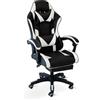 CRIBEL OMEGA SEDIA DA GAMING, PELLE SINTETICA, NERO/BIANCO TU-66620BI