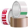 3 ROTOLI DI NASTRO PER IMBALLAGGIO PER USO GENERALE, 1 ROTOLO X MARRONE, 1 ROTOLO TRASPARENTE, 1 ROTOLO X NASTRO FRAGILE 48 MM X 66 M