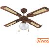 Vinco VENTILATORE VENTILATORI A SOFFITTO VINCO 70919 3 VELOCITA' 1 LUCE 4 PALE 107 CM