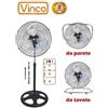 Vinco VENTILATORE 3 IN 1 VINCO 45CM 90W,PIANTANA,DA TAVOLO E DA PARETE 70718