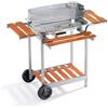 OMPAGRILL90499 BARBECUE A CARBONE CARBONELLA IN ACCIAIO INOX 60-40/PRO/C CON RUOTE