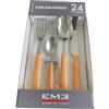 eme CONFEZIONE POSATE 24 PEZZI EME MADE IN ITALY SET DI POSATE COLORANDO (SALMONE)