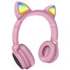 TECHMADE TM-M003-PK CUFFIA BLUTOOTH CON ORECCHIE DI GATTO LED FUNNY SENZA FILO CON MICROFONO ROSA