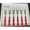 EME POSATE PER CAFFE' O DOLCE ROSSE DA 8CM MADE IN ITALY IN ACCIAIO 6 PEZZI
