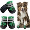 Muecleao Scarpe per cani, protezione zampe, 4 pezzi, impermeabili, antiscivolo, con suola antiscivolo e chiusura in velcro riflettente, scarpe per cani di taglia piccola, media e grande (verde, M)
