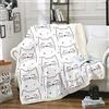 Loussiesd Coperta in Pile Con Stampa di Gattini, per Animali Domestici, per Divano, Decorazione per la Stanza, Coperta Sfocata a Tema Animale, 127 x 152 cm
