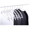 Cocomaya 43 cm Colore bianco Senza spalline Rivestimento in gomma antiscivolo Contorno in metallo Senza asole Appendiabiti, Appendiabiti per maglione, Appendiabiti con pantaloni Bar Confezione da 10