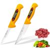 EIKASO Solingen, set di 2 coltelli da macellaio, da professionisti, per professionisti e privati, coltello da disossamento da carne, in acciaio molibdeno 1.4116, antiruggine, manico in polipropilene