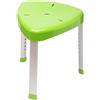 SPES S.R.L. SPES - Sgabello per Doccia Angolare - Sedia da Doccia Triangolare Antiscivolo - Regolabile in altezza - Alluminio Anodizzato (Verde)