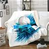 Loussiesd - Coperta in pile con motivo a pallavolo, per divano, letto, camera da letto, giochi di pallavolo, coperta con motivo geometrico a righe, 76,2 x 101,6 cm