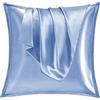 Vielit - Set di 2 federe per cuscino in raso, 80x80 cm, colore blu, morbide e più facili da lavare delle federe in seta, adatte per capelli e pelle