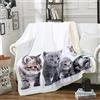 Loussiesd Graziosa coperta per animali domestici Sherpa con stampa di gattini, coperta in pile per divano, letto, decorazione della stanza, design a tema animale degli amanti dei gatti, peluche peloso, singolo