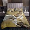 Loussiesd Trapunta Gufo 3D Animal Trapuntato Copriletto Uccello Decor Coverlet per Ragazzi Ragazze Bambini Carino Gufo Leggero Trapuntato Letto Con 2 Federe260x240cm