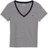 Levi's Perfect Vneck T-Shirt, Indigo Stripe Navy B, M Donna