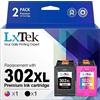 LxTek 302 XL Rigenerate per HP 302 302XL Cartucce d'inchiostro Sostituzione per HP Officejet 3830 3834 4650 4651 per DeskJet 1110 2130 2134 3630 3632 per Envy 4520 4521 4522 (Nero Tricromia, 2-Pack)