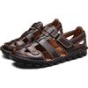 ZHNSHM Sandali in pelle da uomo Scarpe da passeggio da pescatore casual traspiranti a punta chiusa