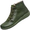 Generic Stivaletti invernali da uomo e da donna, stile vintage, piatti, antiscivolo, alla caviglia, da donna, a piedi nudi, per il tempo libero, verde, 39