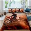 Loussiesd Set di biancheria da letto per motocross Rider con motivo sport estremi, per moto da cross, copripiumino per bambini, ragazzi, ragazze, copriletto in microfibra, decorazione per la camera singola