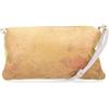 Ebarrito Pochette in pelle patchwork con manico e chiusura con zip