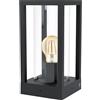 Eglo Cascinetta Lampada per esterni, lampada vintage a 1 luce per esterni, retrò, lampada base in fusione di alluminio nero e vetro trasparente, lampada per esterni con attacco E27, IP44