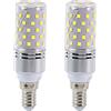 Mizlay E14 Lampadina a LED 9W Bianco freddo 6000K, vite E14 Lampadine 1200LM equivalente a 100W lampadina alogena, lampadina di mais LED E14 per lampada da tavolo, non dimmerabile, AC 175-250V, 2 confezione