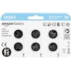 Amazon Basics, 6 batterie a bottone al litio CR2025, 3 Volt, lunga durata, senza mercurio