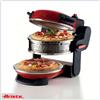 ARIETE 927 Forno fornetto elettrico doppio per 2 pizze cuoce contemporaneamernte con 2 pietre refrattarie di 32 cm antiaderente 5 livelli di cottura.Temperatura massima 400°. 2 pale in acciaio inox nero