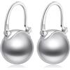 HUGE TOMATO Orecchini a perno di perle grigie, orecchini di perle grandi eleganti da 14 mm Chiusura in argento S925 per la moda femminile