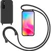 GoodcAcy Cover con Collana per Xiaomi Mi Note 10 lite,Custodia Silicone Liquido con Cordino per Mi Note 10 lite,Custodia con Regolabile Collana Case con Laccio Tracolla per Mi Note 10 lite,Nero