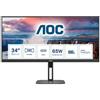 AOC - Monitor 34' LED VA V5 U34V5C / BK 3440x1440 UltraWide Quad HD Tempo di Risposta 4 ms - SPEDIZIONE GRATUITA