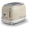 Ariete 155 Tostapane Vintage 2 fette di pane - senza pinze - 6 livelli di tostatura - 810 Watt- Acciaio Inox - Linea Vintage - Beige