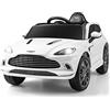 COSTWAY Aston Martin DBX Auto Elettrica per Bambini, 12 V Macchina Elettrica con Telecomando e Luci LED, Partenza Lenta Clacson, Regalo per Bambini 3-8 Anni (Bianco)