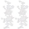 GORGECRAFT 2pz Bianco Floreale Pizzo Applique Boho Amore Vintage Rosa Ricamato Cucire su Toppe retrò Fiore Coppia Poliestere Ornamento per Abito da Sposa Cappello Borsa Jeans Vestiti Artigianato
