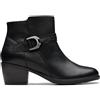 Clarks Fibbia Neva, Anfibi Donna, Pelle Nera, 39 EU