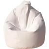 Avilia Pouf a Sacco XXL Moderno e Versatile - Poltrona a Sacco per Interni ed Esterni, Seduta Morbida e Confortevole per Relax, Ideale per Soggiorno, Camera e Giardino, 65x62cm, Bianco