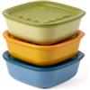 Fratelli Guzzini 21836052 recipiente per cibo Quadrato Set 1,4 L Blu, Verde, Arancione 3 pz
