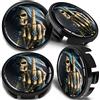 SkinoEu 4 x 65mm Coprimozzi in Lega per Cerchi Compatibile con VW 3B7 601 171 / 6U7 601 171 Nero Cranio Dito Medio CV 25
