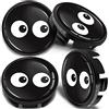 SkinoEu 4 x 65mm Coprimozzi in Lega per Cerchi Compatibile con VW 3B7 601 171 / 6U7 601 171 Nero Occhi CV 45