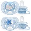 Philips Spa Avent Ultra Soft Succhietto Whale/Star Maschio 6-18 Mesi Oldscf222/22 2 Pezzi