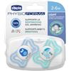 Chicco (Artsana Spa) Chicco Physoforma Light Succhietto Silicone Azzurro 2 Pezzi 2-6