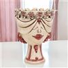 Ceramiche di Caltagirone Sofia Testa Zahira con Fiori h 30 cm — Donna, Madreperla Antichizzato | Ceramica Caltagirone - Madreperla Antichizzato / 30 cm